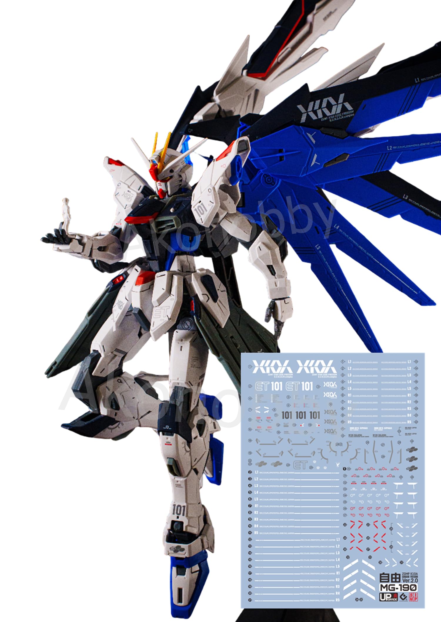 Amazon | [新] MG フリーダムガンダム Ver.2.0 デカール 蛍光 水転写式